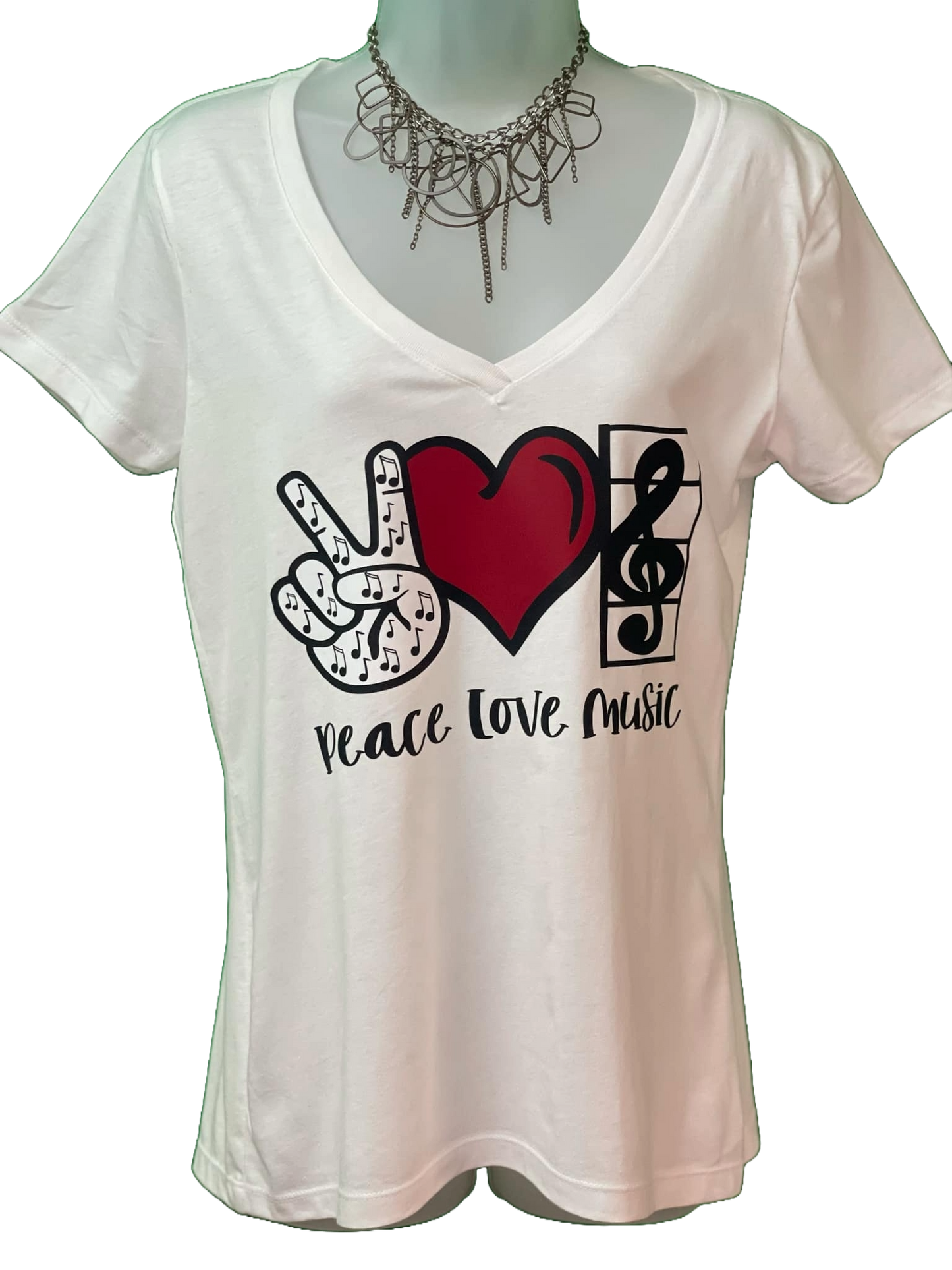 Peace Love Music V-Neck Tee