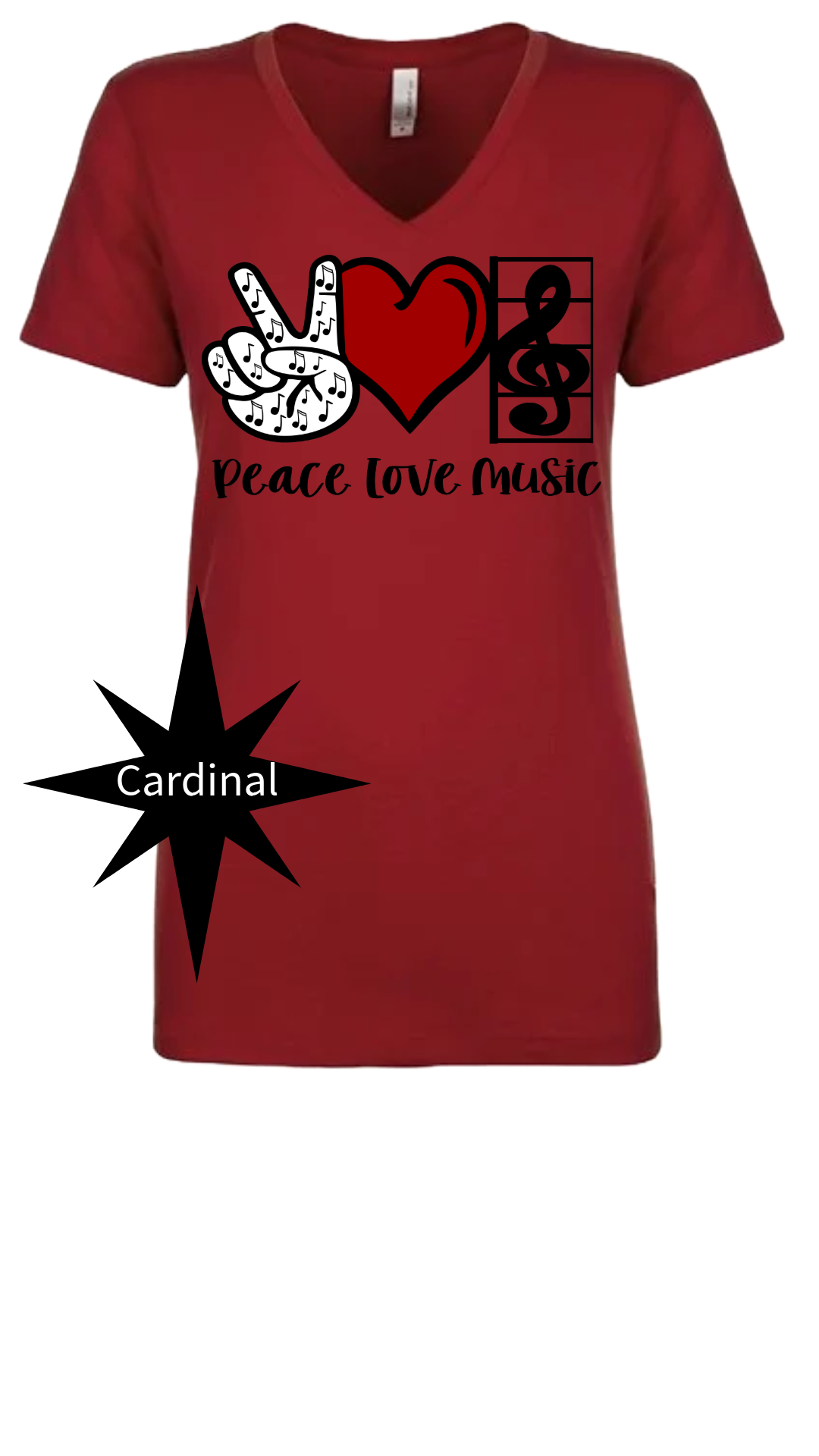 Peace Love Music V-Neck Tee