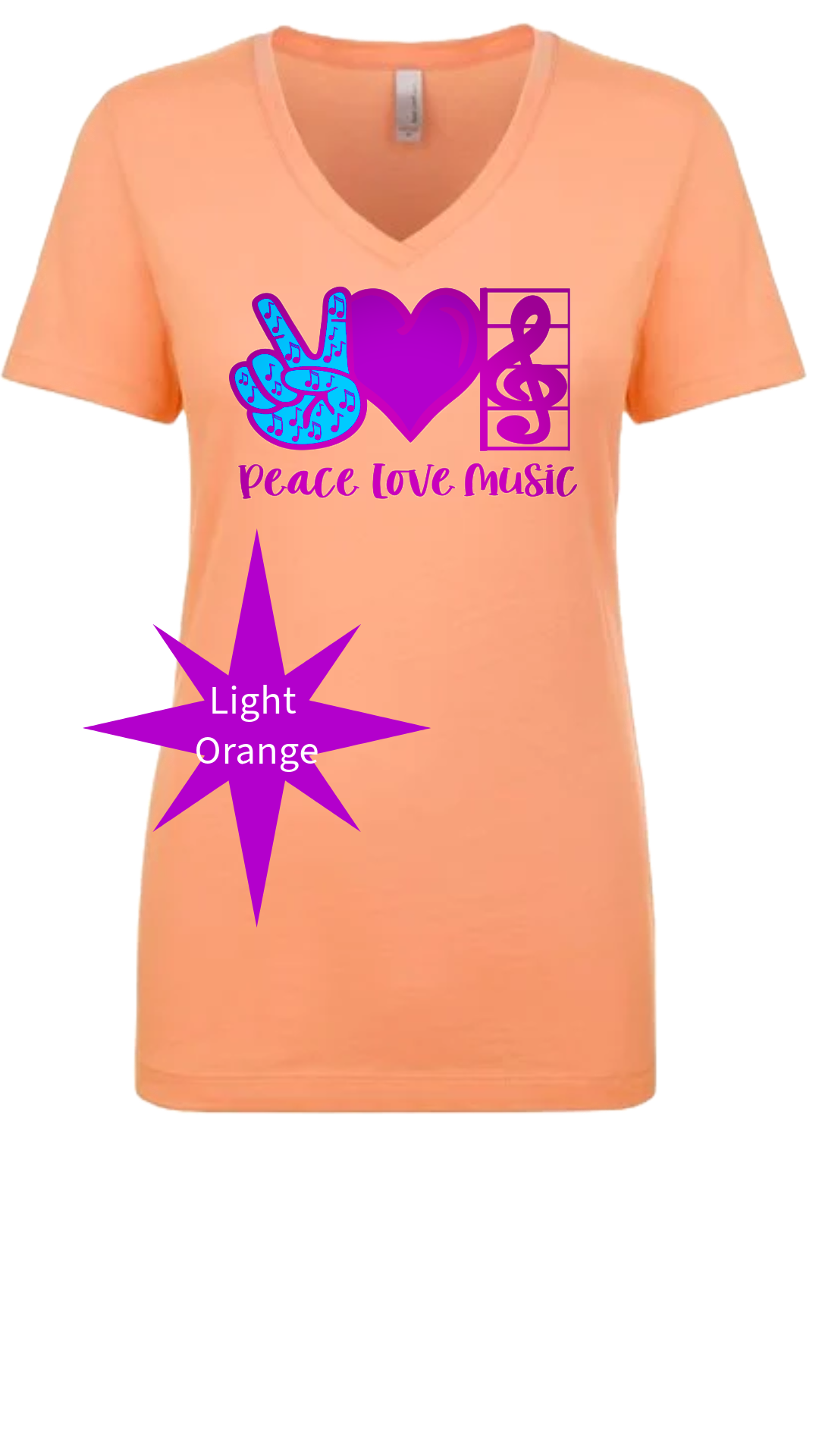 Peace Love Music V-Neck Tee