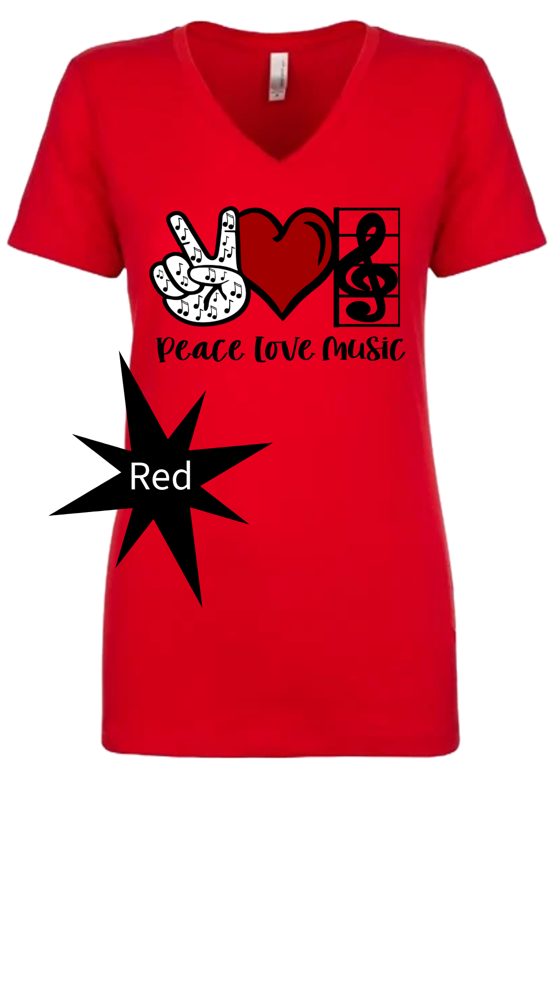 Peace Love Music V-Neck Tee