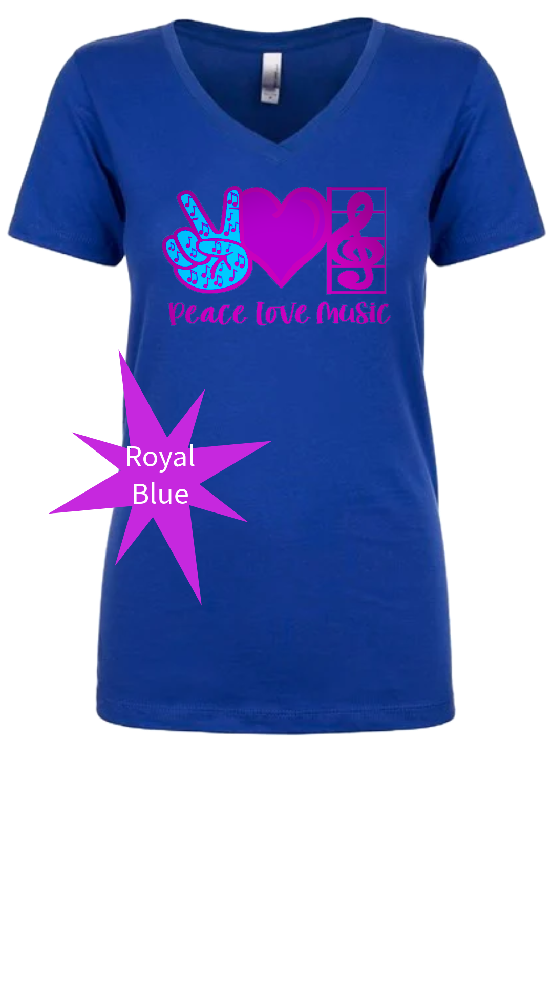 Peace Love Music V-Neck Tee