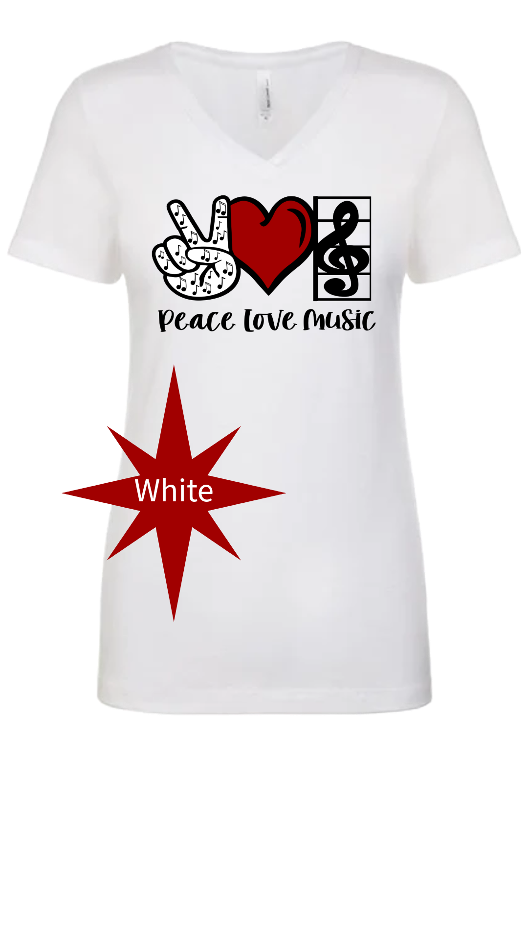 Peace Love Music V-Neck Tee