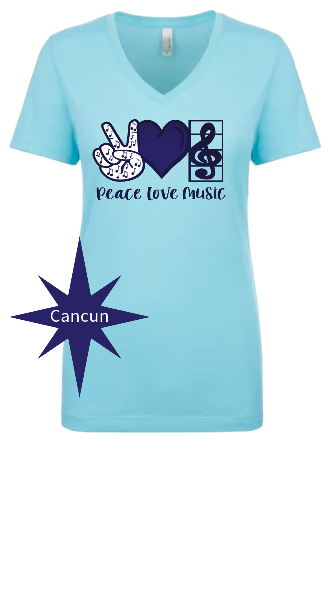Peace Love Music V-Neck Tee