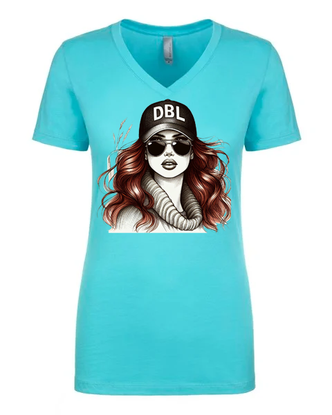 Express Yourself: Death By Lipstick Graphic V-Neck Tee