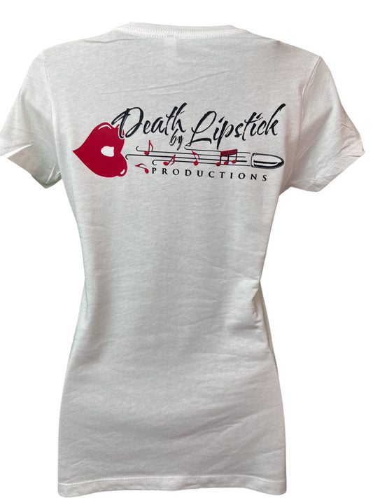 Express Yourself: Death By Lipstick Graphic V-Neck Tee