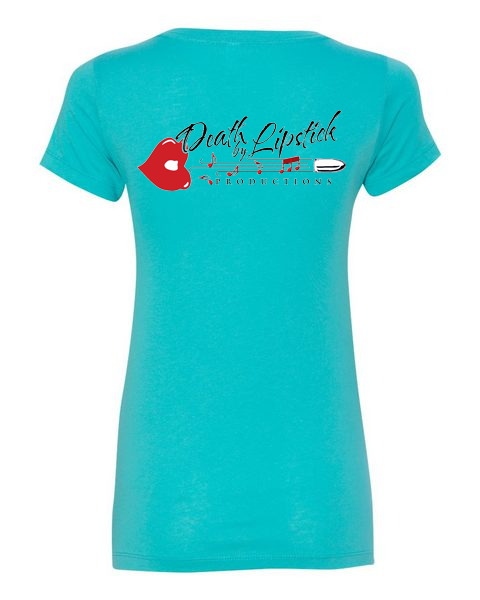 Express Yourself: Death By Lipstick Graphic V-Neck Tee