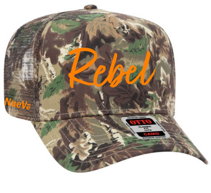 Rebel Camoflouge Hat Size:OSFM - Adult (58cm/22.8")
