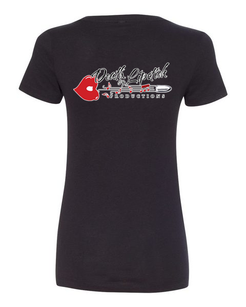 Express Yourself: Death By Lipstick Graphic V-Neck Tee