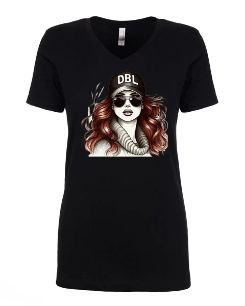 Express Yourself: Death By Lipstick Graphic V-Neck Tee