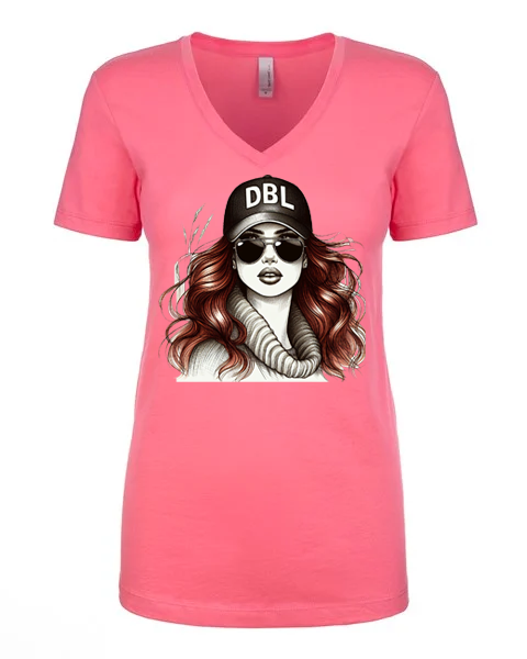 Express Yourself: Death By Lipstick Graphic V-Neck Tee