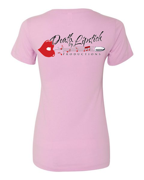 Express Yourself: Death By Lipstick Graphic V-Neck Tee