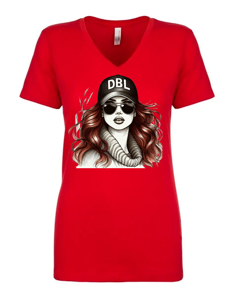 Express Yourself: Death By Lipstick Graphic V-Neck Tee